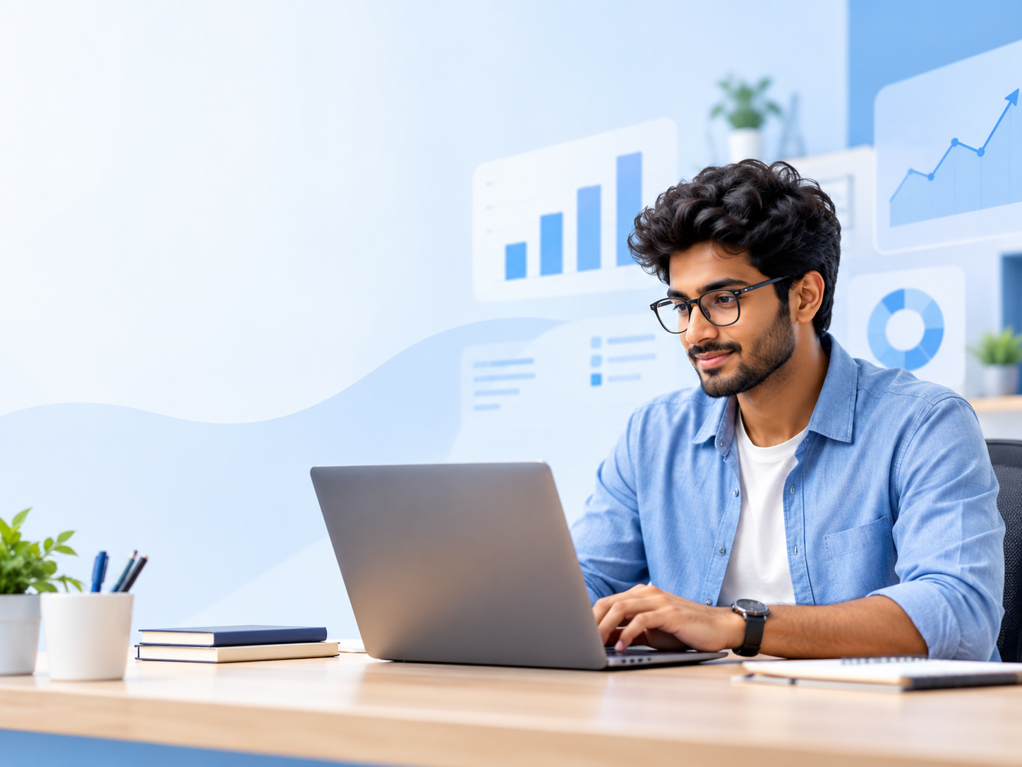 Digital marketing student learning practical marketing skills